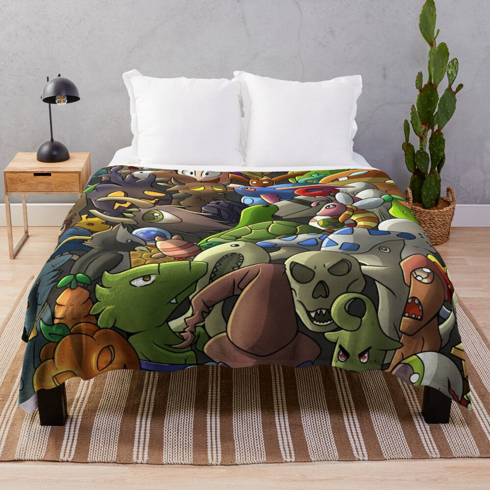 Terraria inspired digital plush blanket featuring all the game's pets