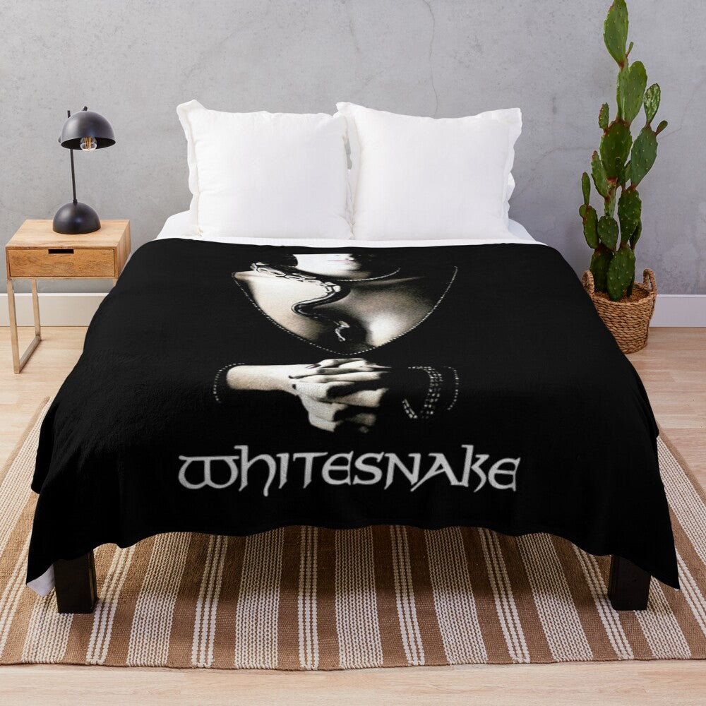 Whitesnake Inspired Plush Blanket with Band Logo