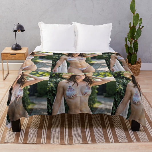 Soft and cozy plush blanket featuring Sandra Bullock