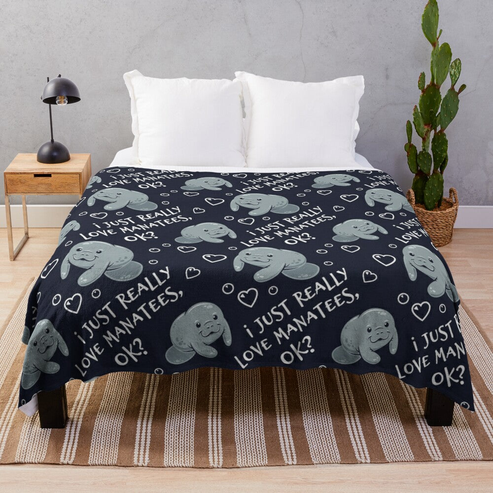 Soft and cuddly manatee plush blanket for animal lovers