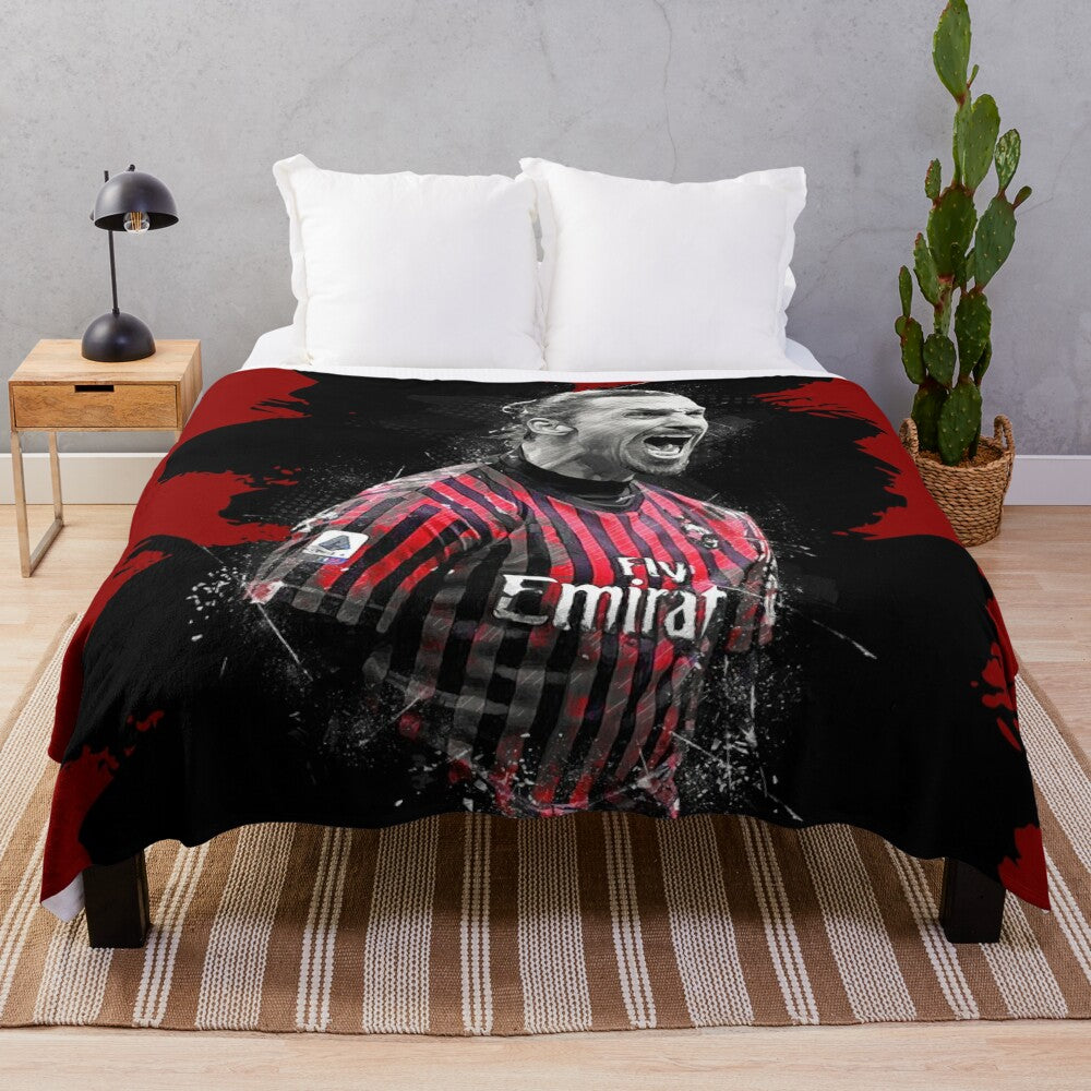 Zlatan Ibrahimovic Inspired AC Milan Plush Blanket