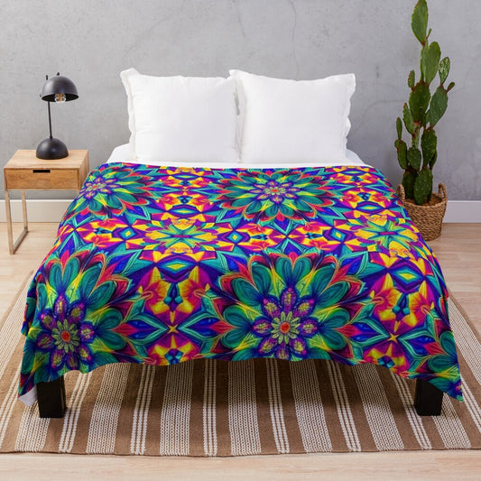 Geometric patterns plush blanket in soft, comfortable material