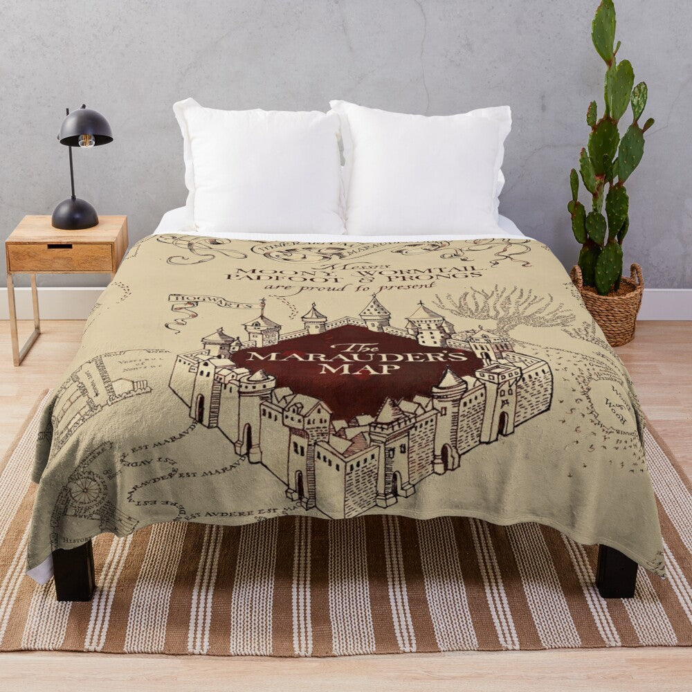 Marauder's Map Inspired Plush Blanket