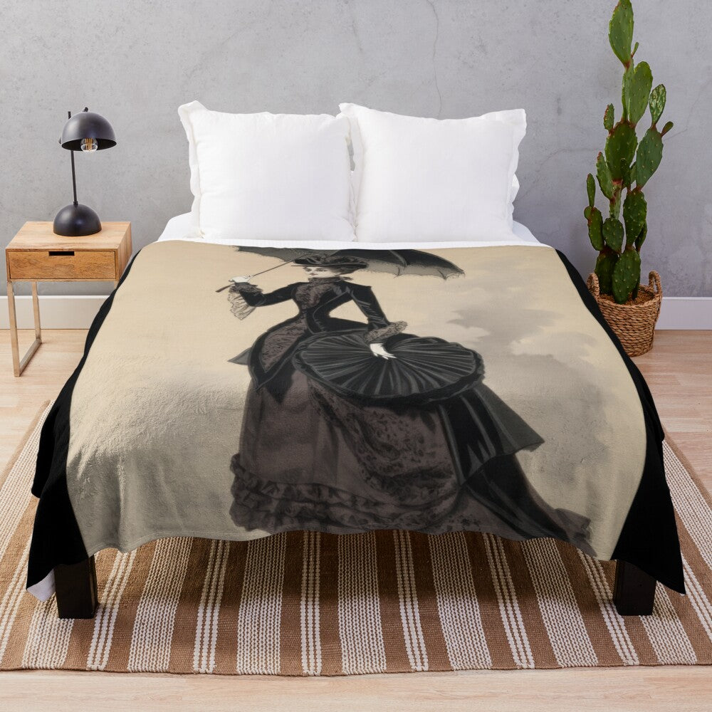 Vintage-inspired plush blanket featuring classic movie and old Hollywood design