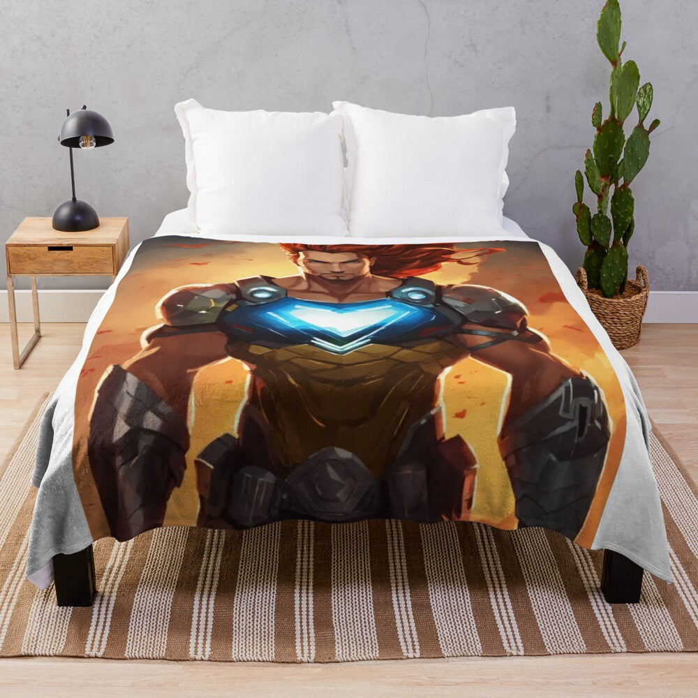 Superhero plush blanket with infinite strength design