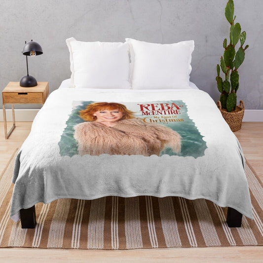 Reba McEntire's "My Kind of Christmas" themed plush blanket