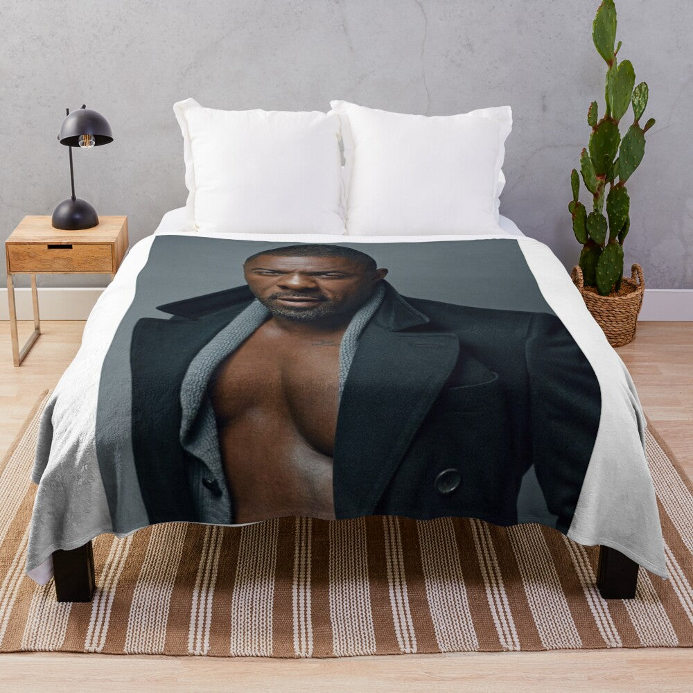 Idris Elba inspired plush blanket, cozy and soft