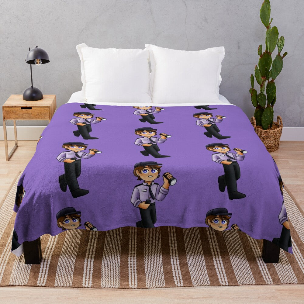 Michael Afton inspired plush blanket with Five Nights at Freddy's design