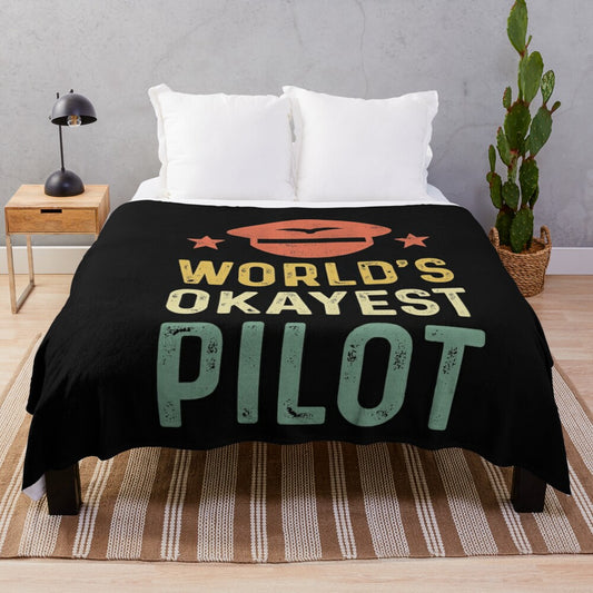 Soft and cozy plush blanket with "World's Okayest" text for engineers and occupational humor