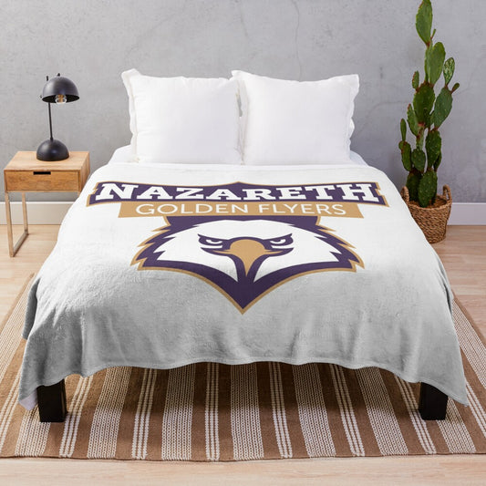 Nazareth College golden flyers college plush blanket