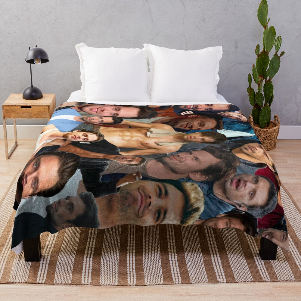 Sebastian Stan photo collage plush blanket