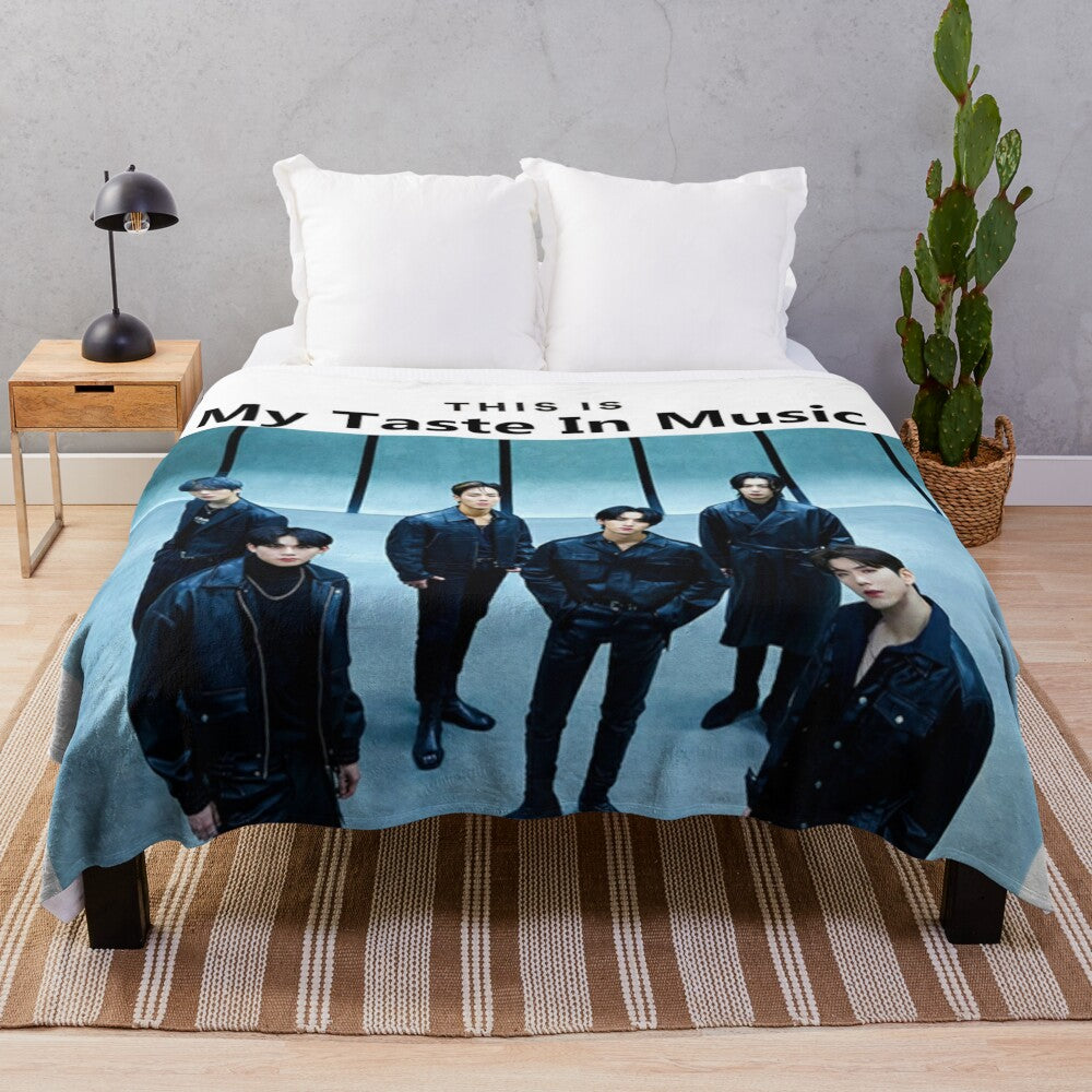 Monsta X inspired plush blanket with music and aesthetic design