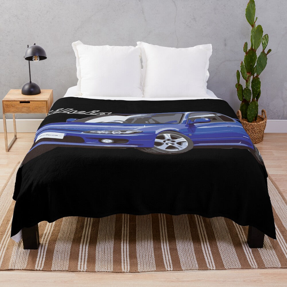 Cozy plush blanket featuring the iconic Nissan S15 Silvia sports car