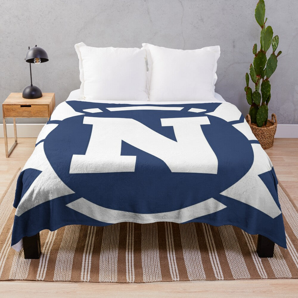 Superhero letter N plush blanket with detailed wings design