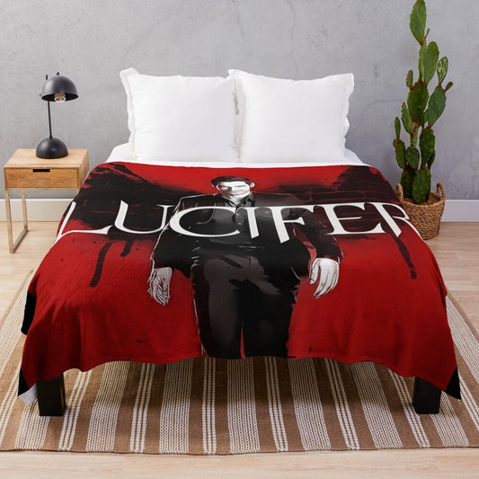 Cozy plush blanket featuring Lucifer Morningstar and Ella Lopez from the popular TV series