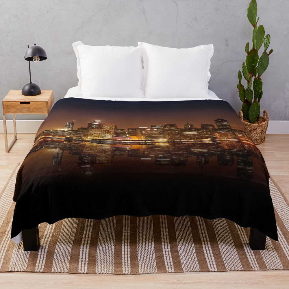 Plush blanket with enchanting lines and painting design