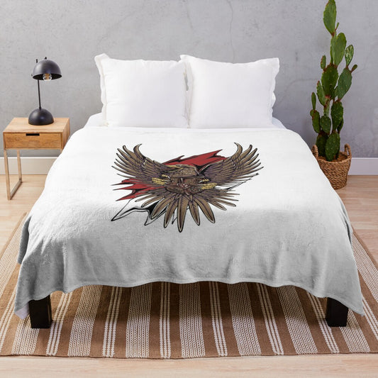 Garuda di dadaku plush blanket with custom pop art and nature inspired designs