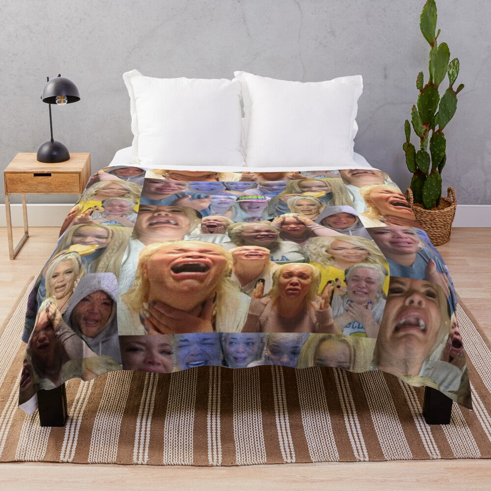 Trisha Paytas Meme Collage Plush Blanket