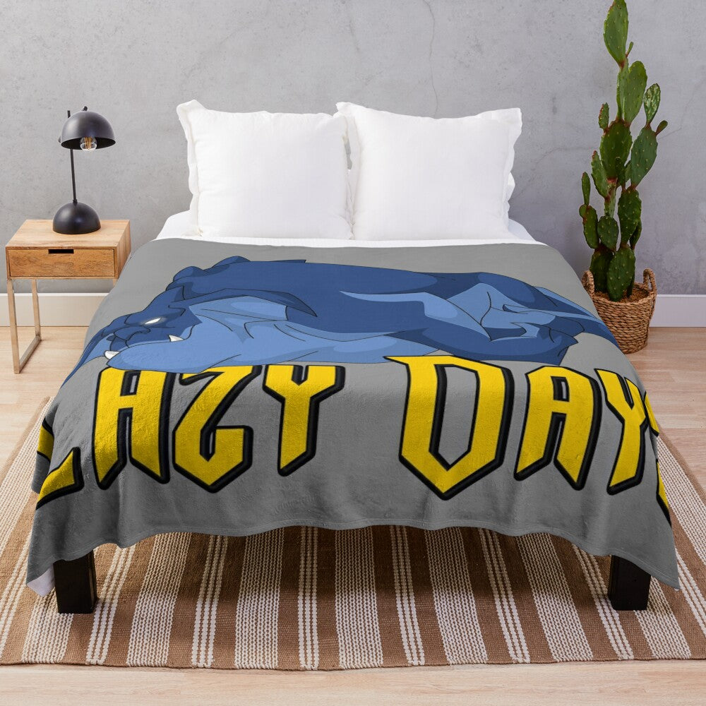 Soft and comfortable plush blanket with 90s cartoon-inspired design