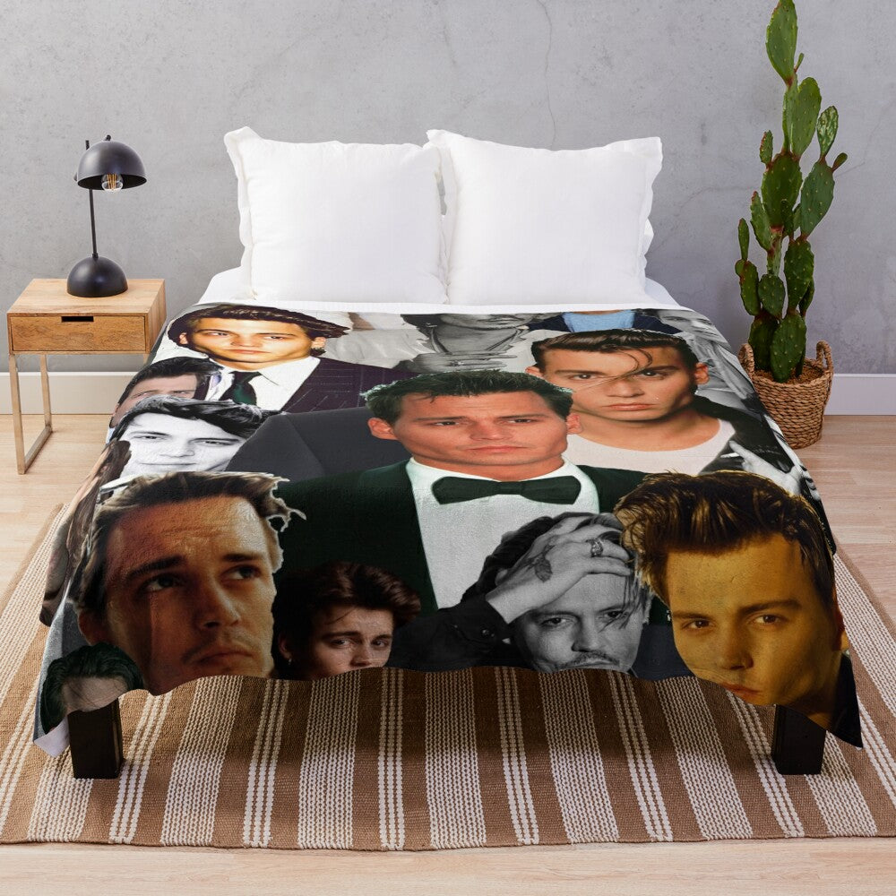 Johnny Depp Collage Plush Blanket