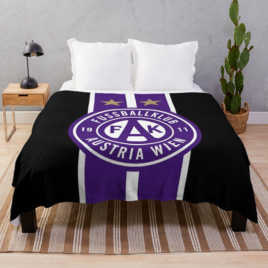 Plush blanket with austria football fans and ultras design