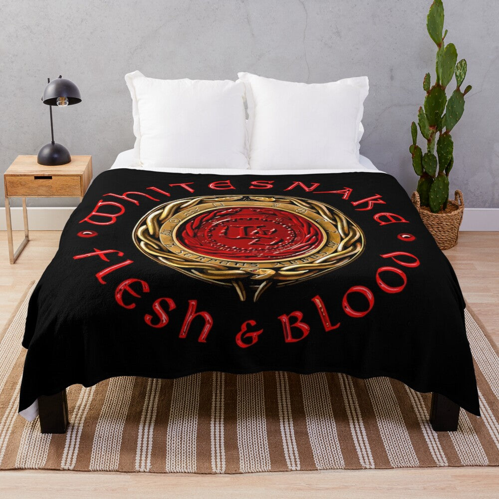 Soft and cozy plush blanket featuring the Whitesnake band logo