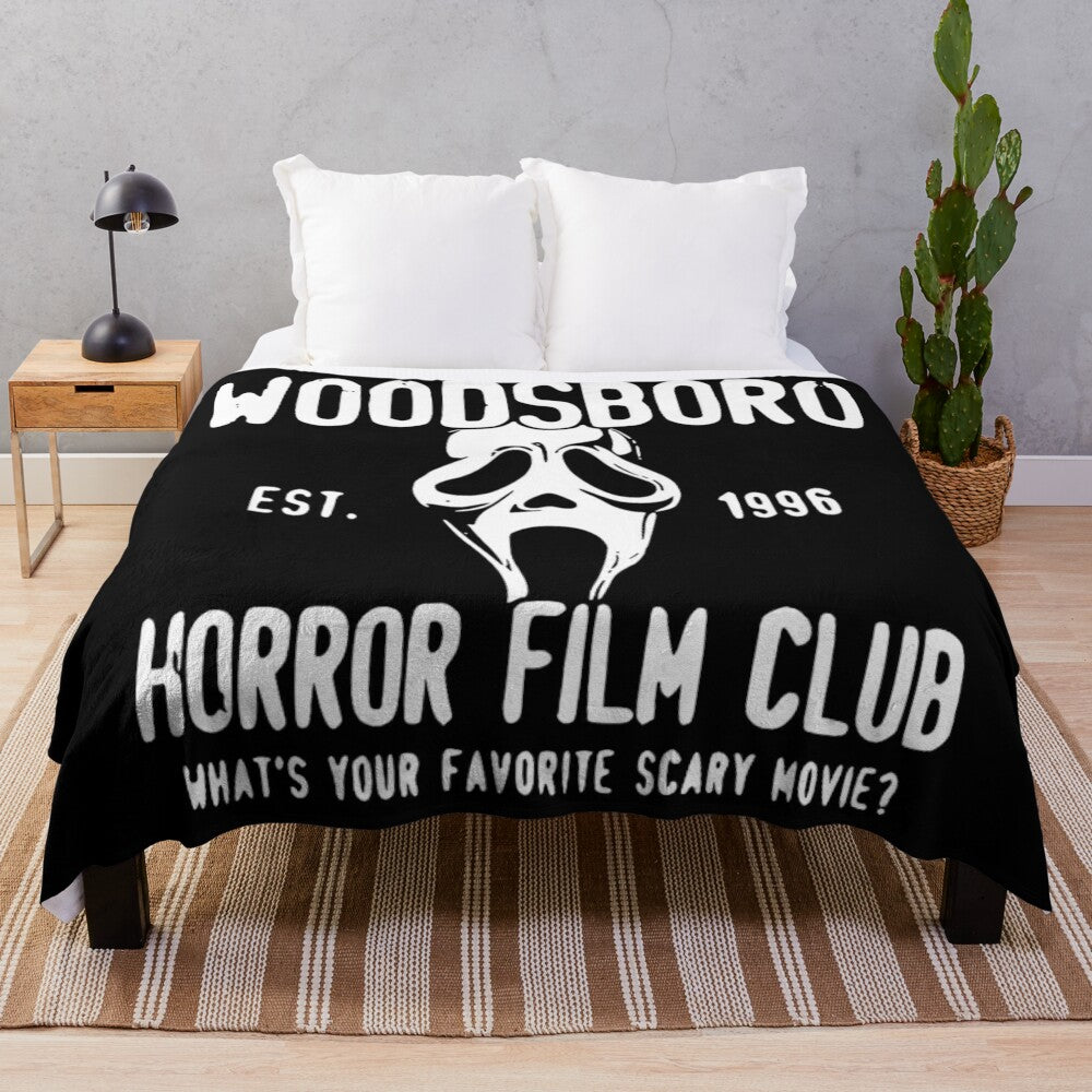 Scream-inspired horror movie plush blanket