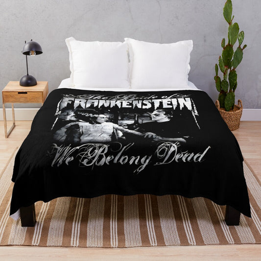 Retro-Inspired Bride of Frankenstein Plush Blanket