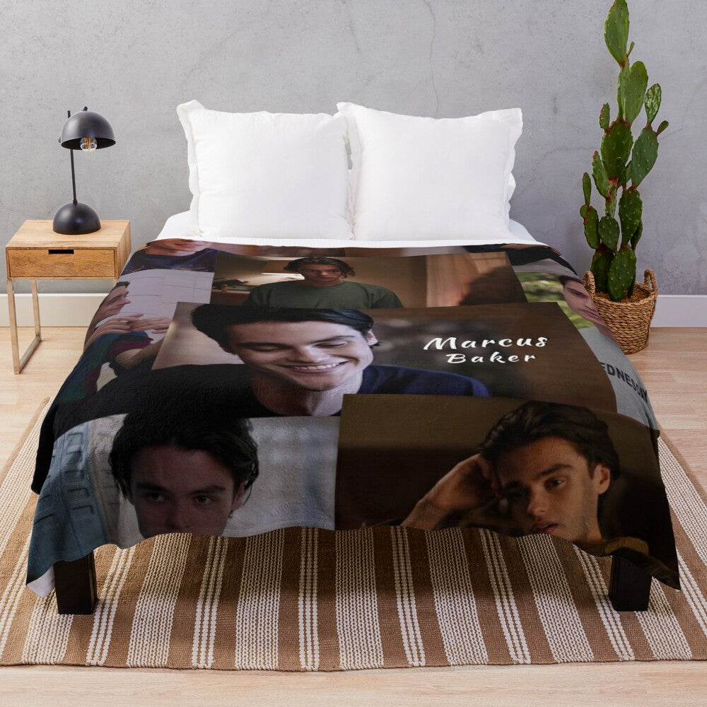 Customized plush blanket featuring Marcus Baker from the Netflix series Ginny and Georgia