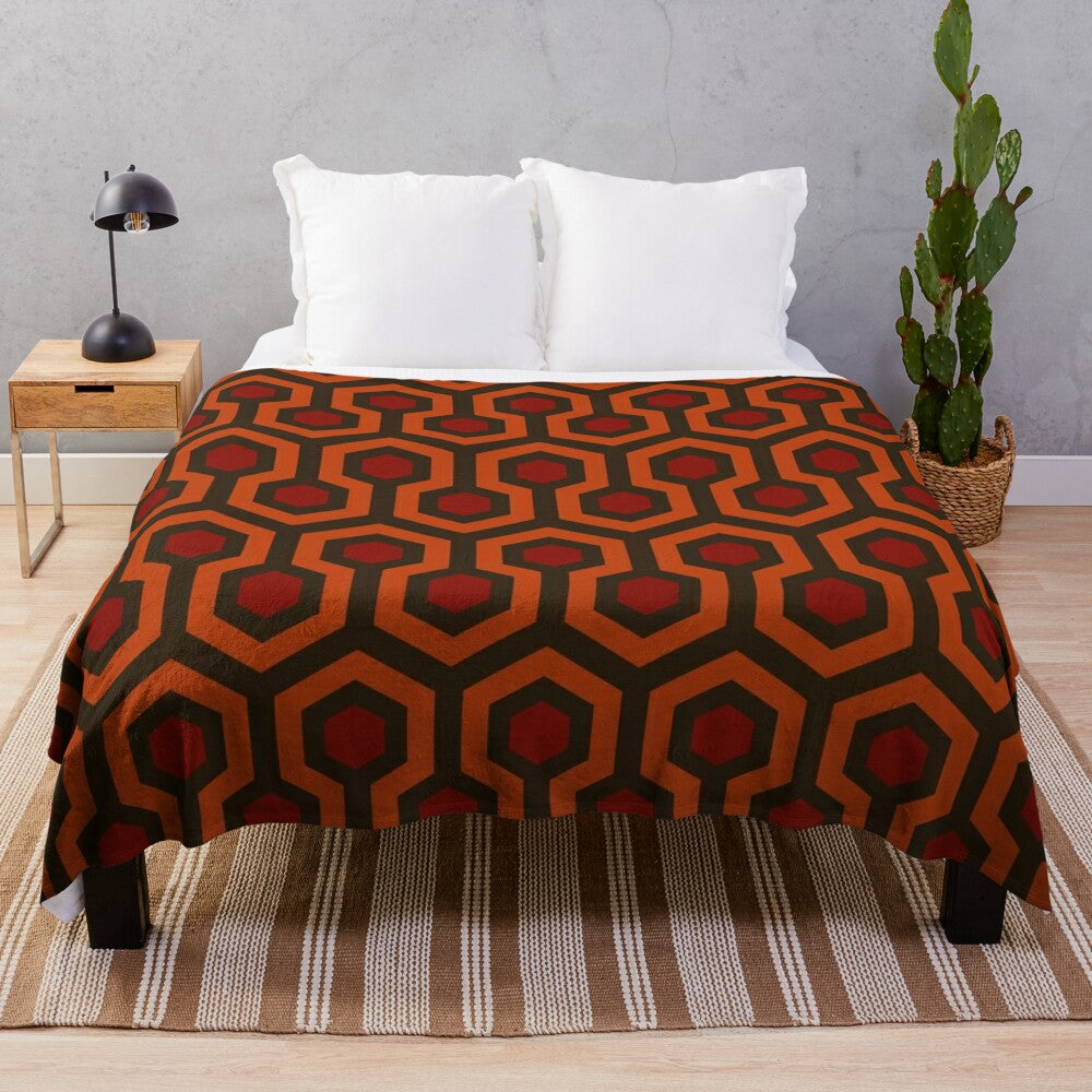 Plush blanket featuring the classic carpet pattern from The Shining