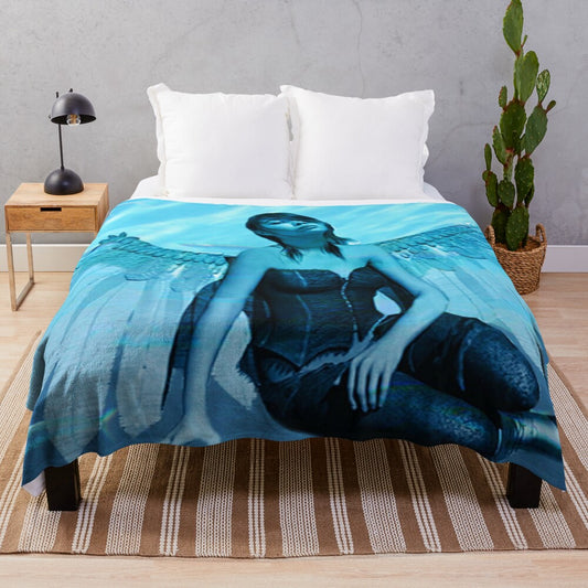 Colorful abstract plush blanket featuring an ocean dream design