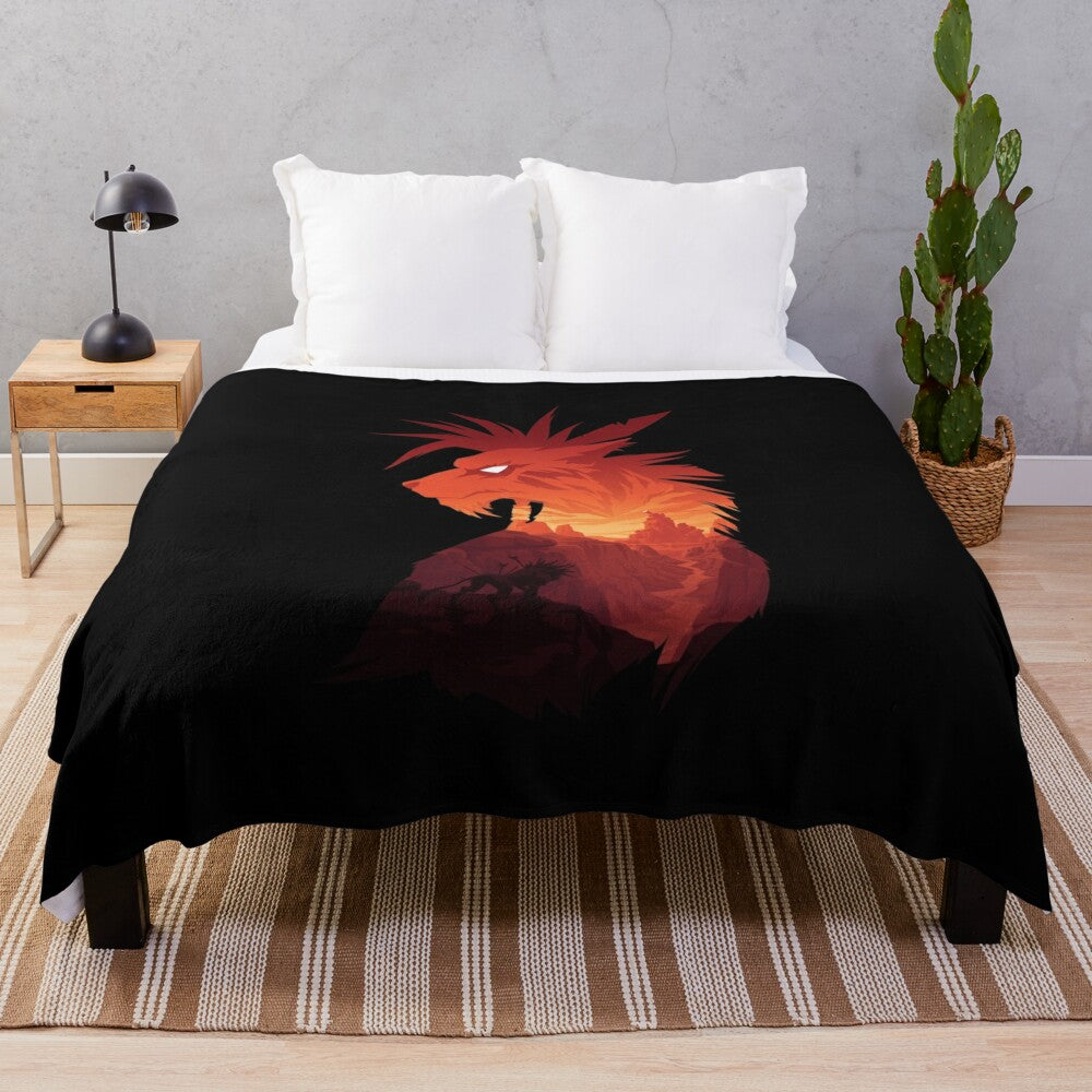 Plush blanket inspired by the Cosmo Canyon from Final Fantasy VII