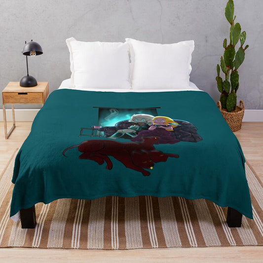 Soft and cozy plush blanket with Greek mythology-inspired design