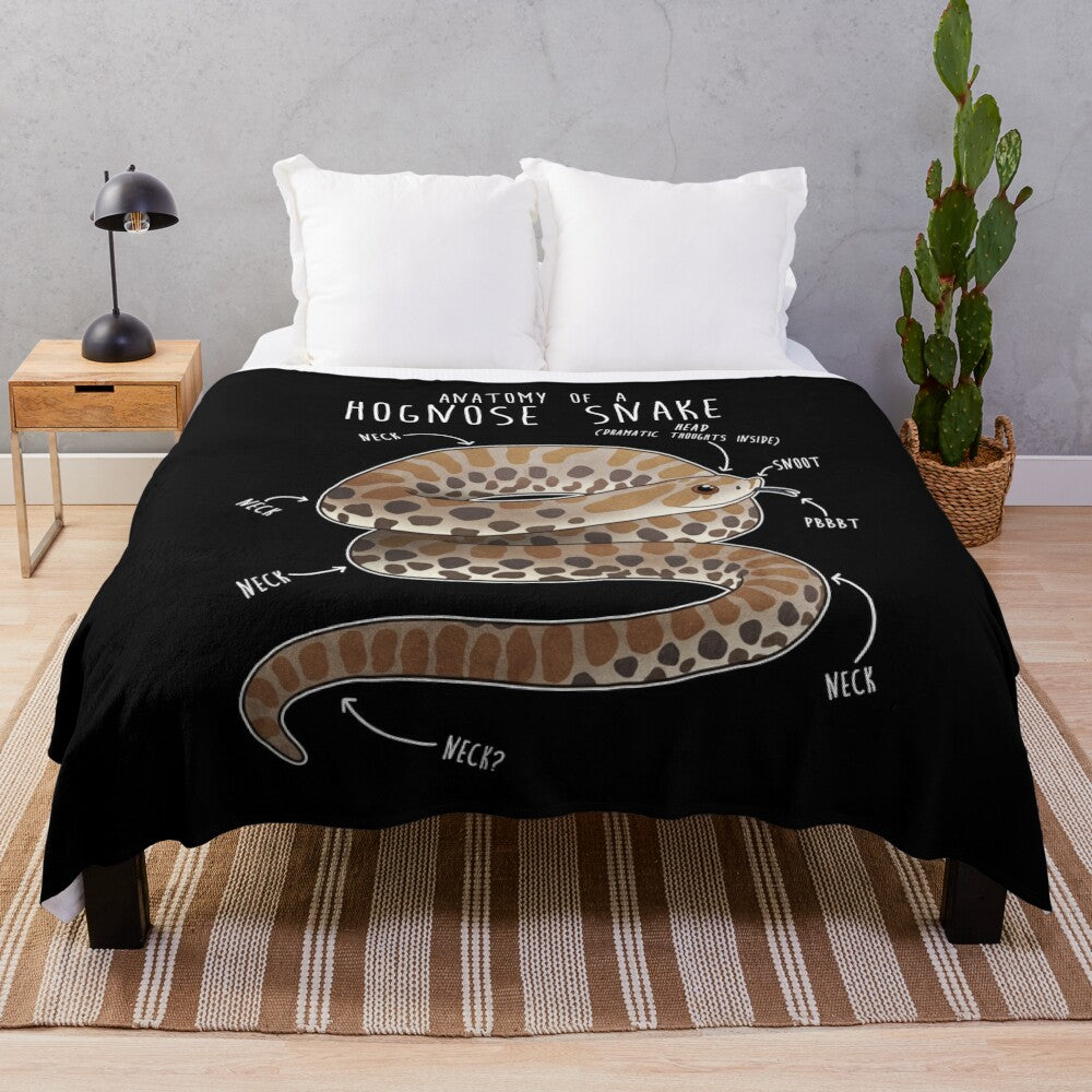 Hognose snake plush blanket with detailed anatomical features