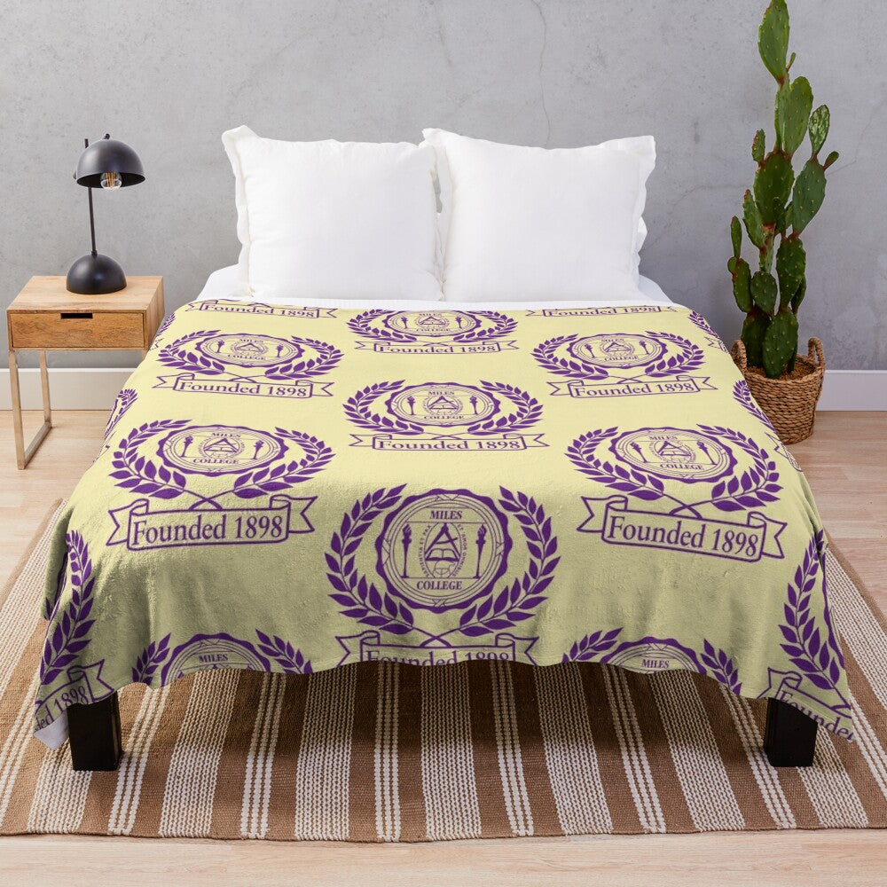 Miles College Plush Blanket with College Logo