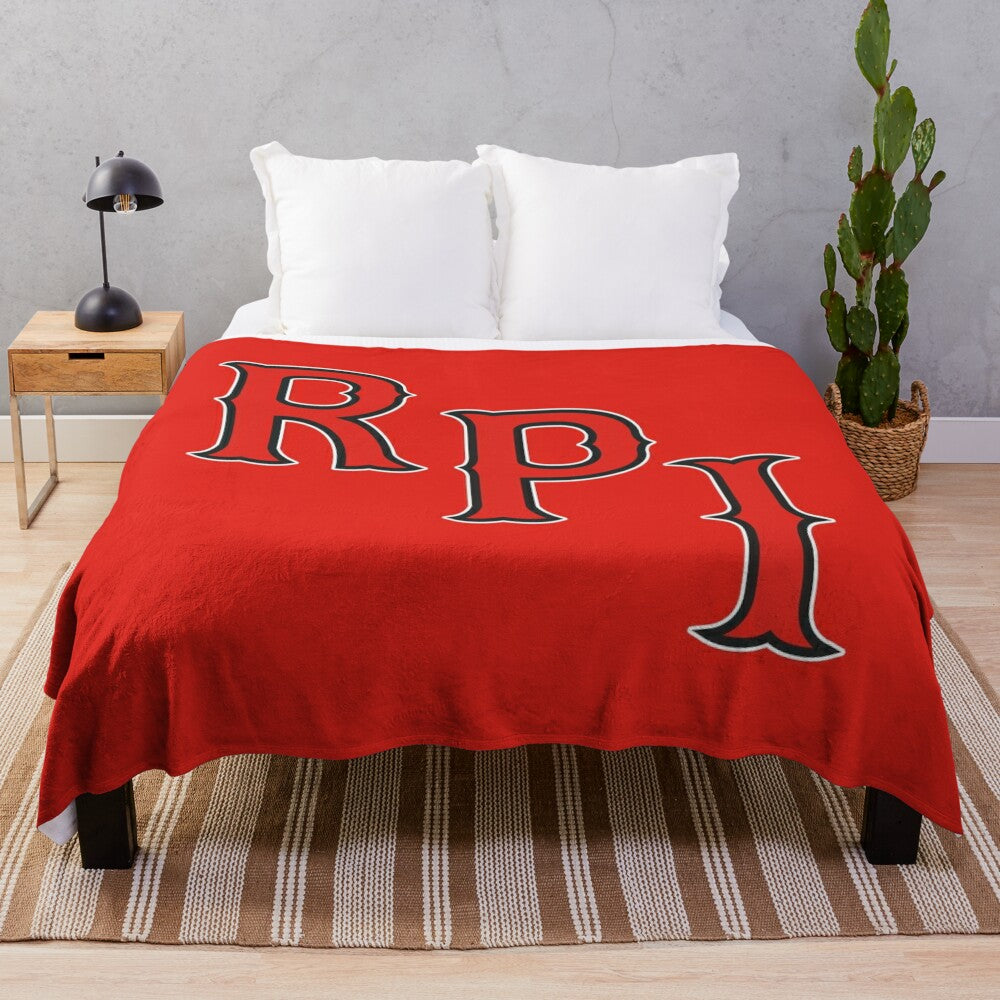 RPI Engineers fleece blanket with college logo