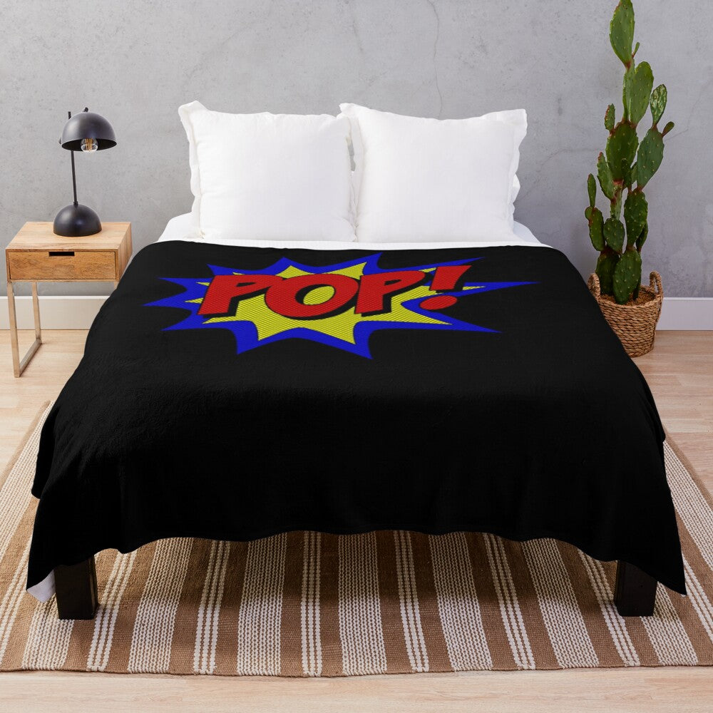 Superhero pop art design plush blanket