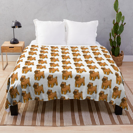 Soft, plush blanket featuring a cute brussels griffon dog design