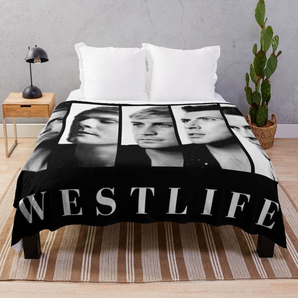 Vintage-Inspired Westlife Plush Blanket