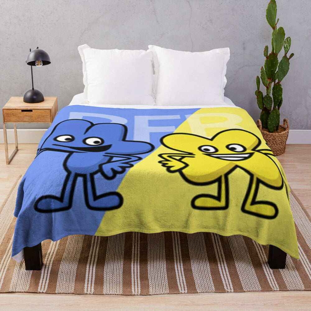 BFB inspired plush blanket featuring the characters from the popular YouTube animated series