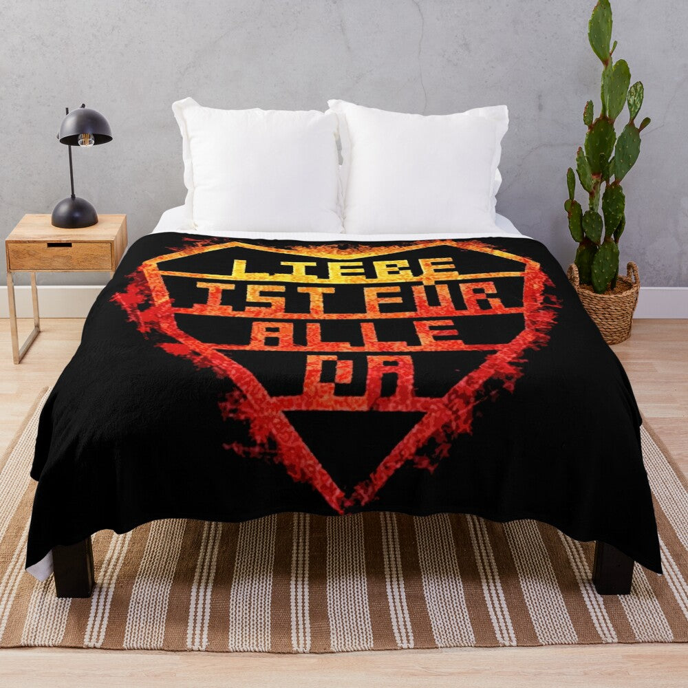 Plush blanket featuring a collage of heavy metal band logos