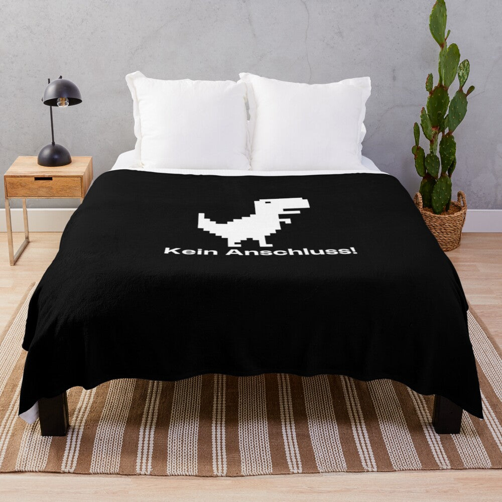 Plush blanket with minimalist design and funny Germany-inspired phrase