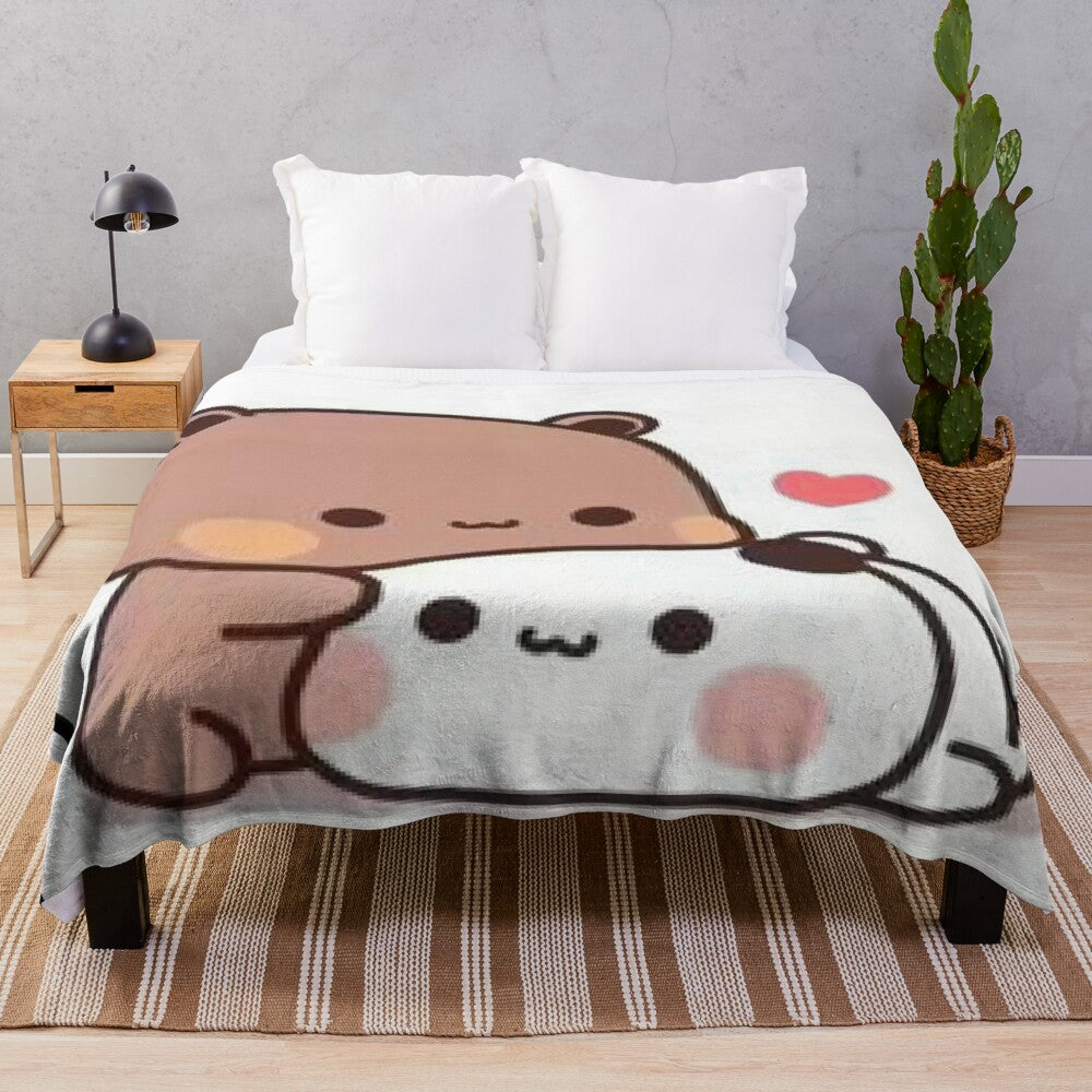 Milk and Mocha Bear Couple Plush Blanket