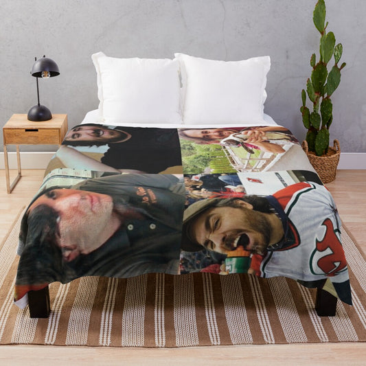 Plush blanket featuring Brian Quinn, one of the stars of the TV show Impractical Jokers