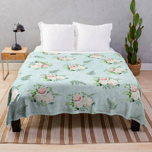 Soft and plush floral patterned blanket for home