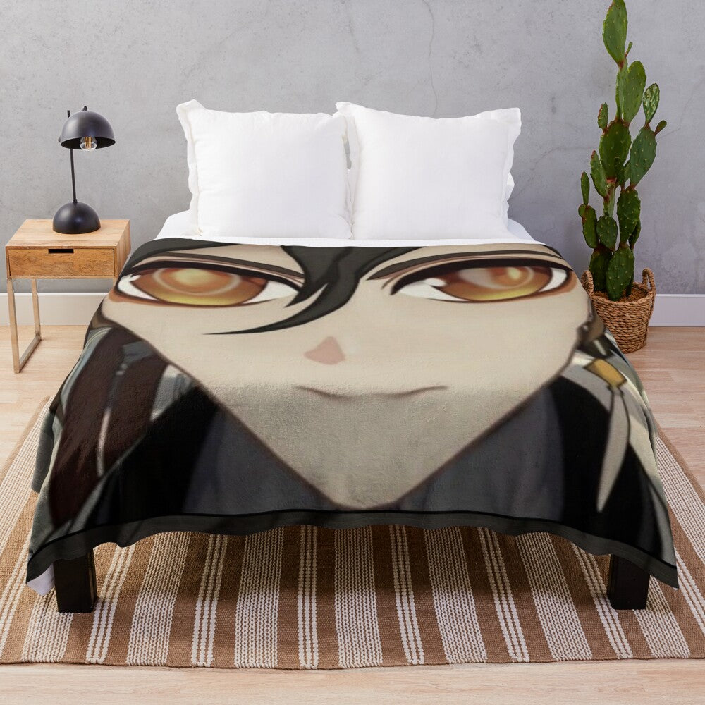 Genshin Impact Zhongli Plush Blanket with Intricate Design