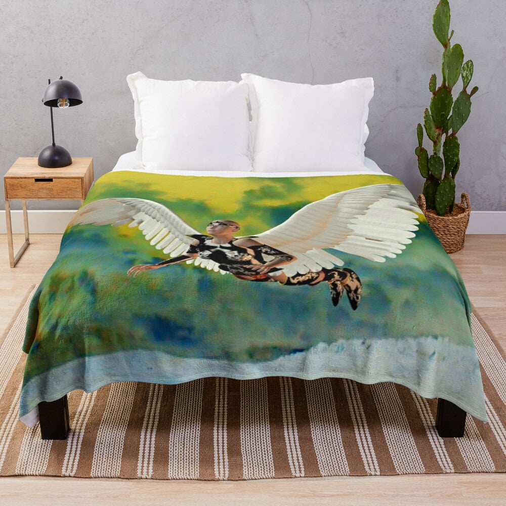 Pollution Sky Plush Blanket with a whimsical fantasy design