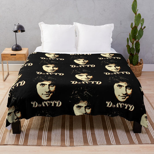 Vintage-Inspired David Plush Blanket featuring the legendary musician and actor