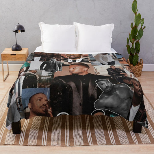 Michael B. Jordan celebrity photo collage plush blanket