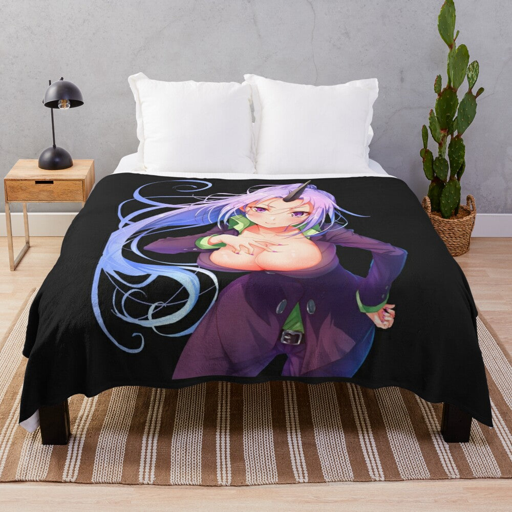 Anime-inspired plush blanket featuring a cozy, soft design